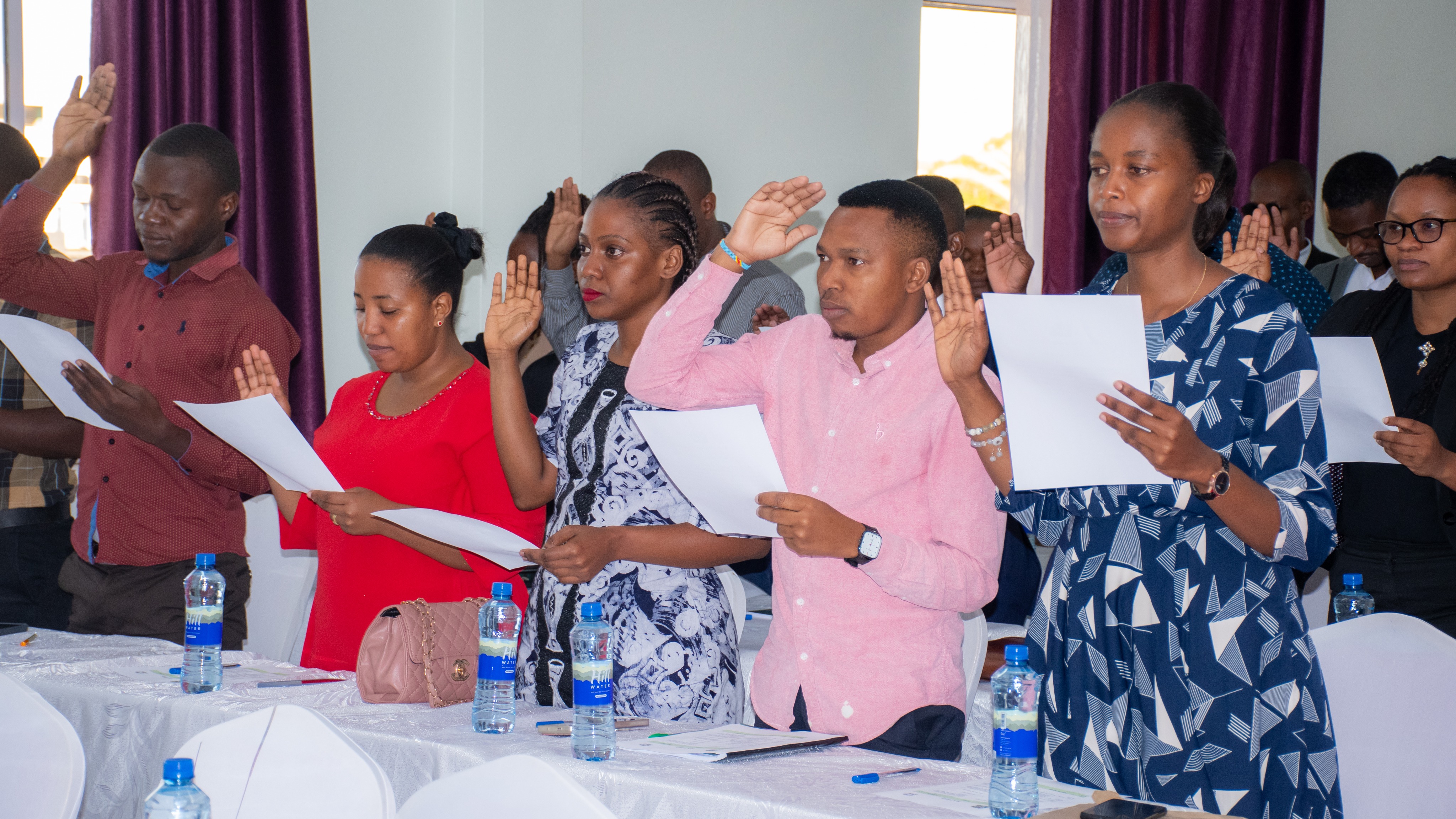 Enumerators of the 2025 Tanzania Gender and Environment Survey 2025 (TGES 2025) taking Oath of the Public Service for data collection of the survey recently in Dodoma.